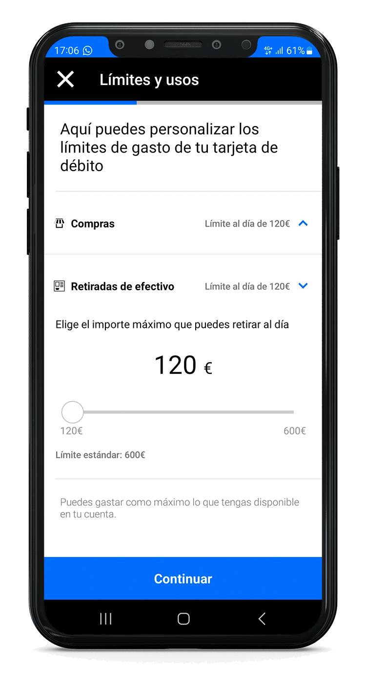 Cambiar los límites de la tarjeta del Sabadell por la app