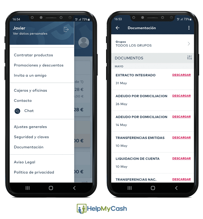 Consultar el extracto bancario de Openbank