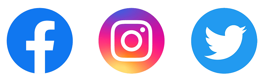 Logos de Facebook, Instagram y Twitter