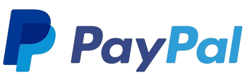 Logotipo de PayPal con una "P" azul estilizada y la palabra "PayPal" en letras azules.