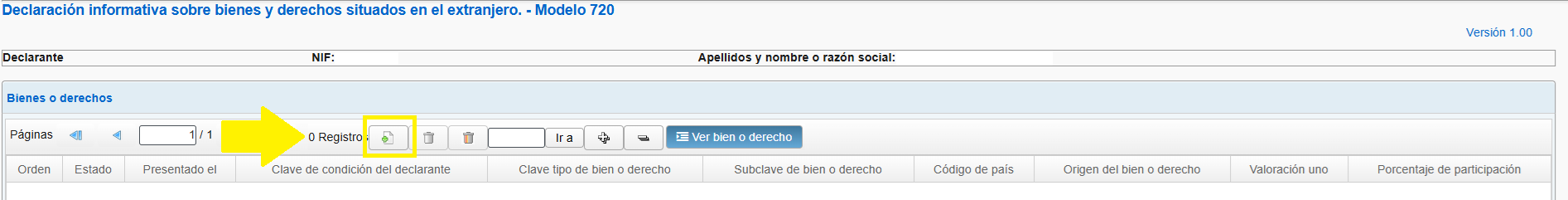 Modelo 720  de la Agencia Tributaria