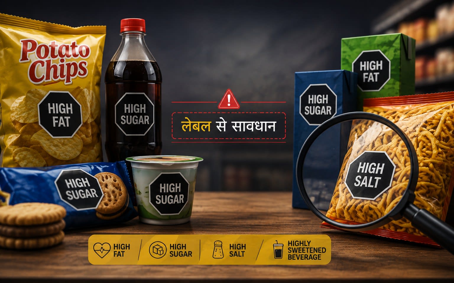 पैकेट खोलने से पहले दिखेगा बड़ा अलर्ट! खाने-पीने की चीजों पर लग सकता है ‘हाई फैट’, ‘हाई शुगर’ लेबल