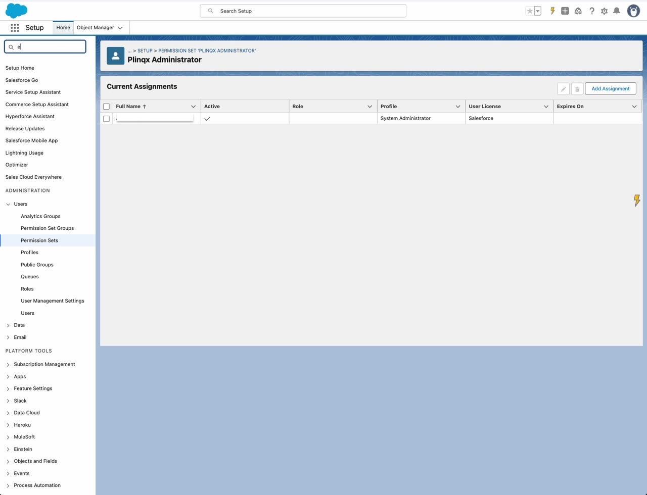 Manage Assignments list