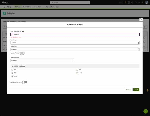 Edit wizard - configuration