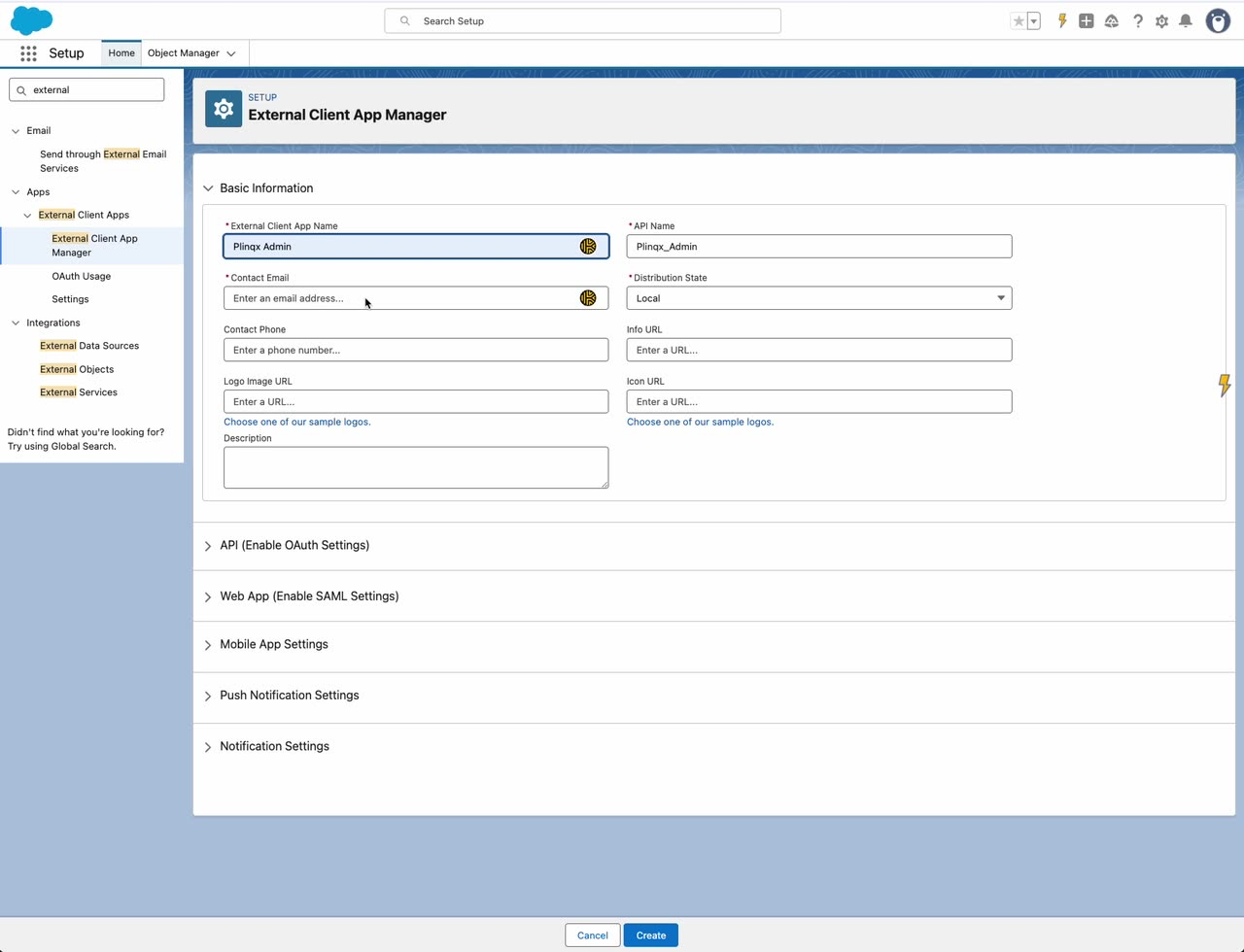 External Client App - Basic Information