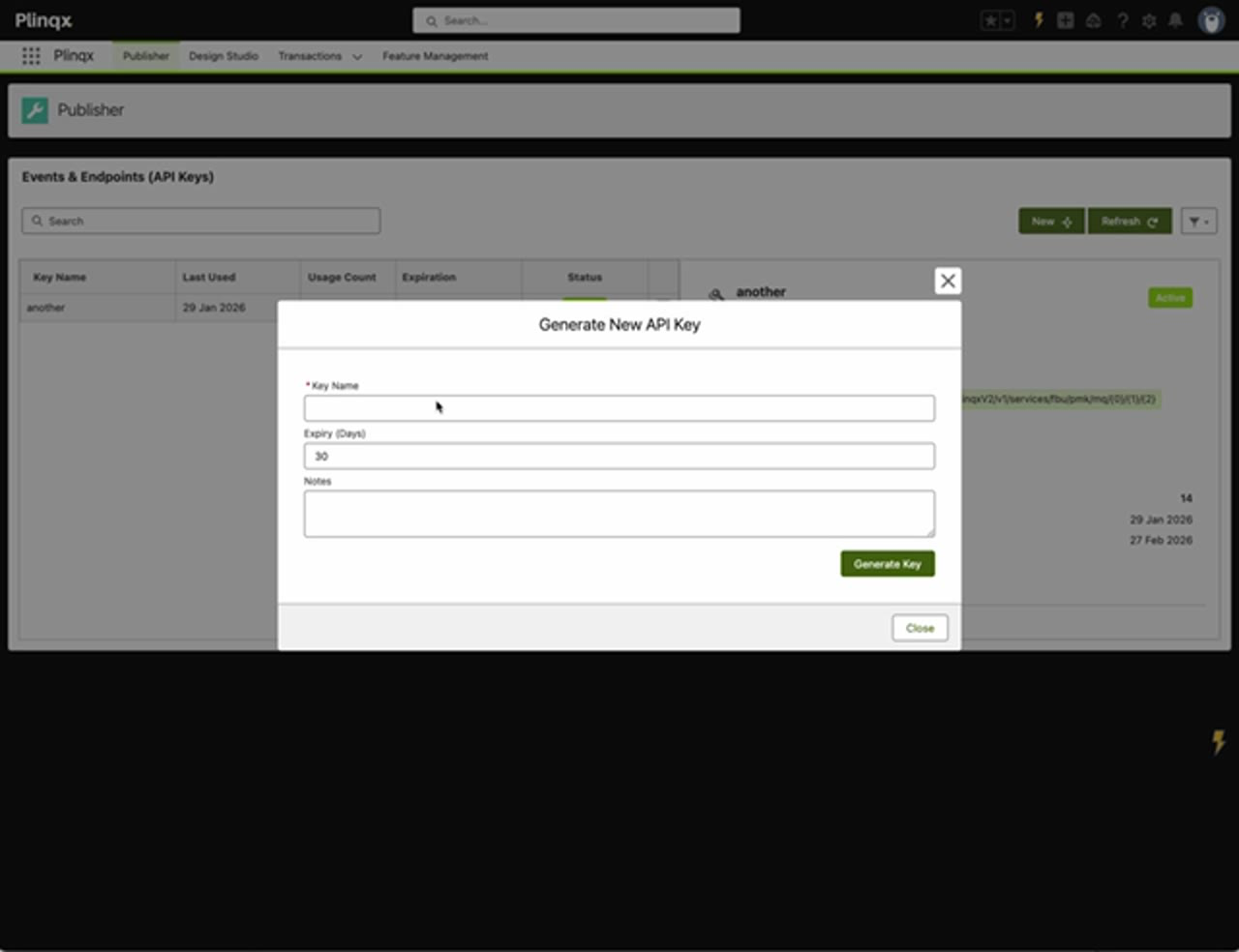 Generate New API Key