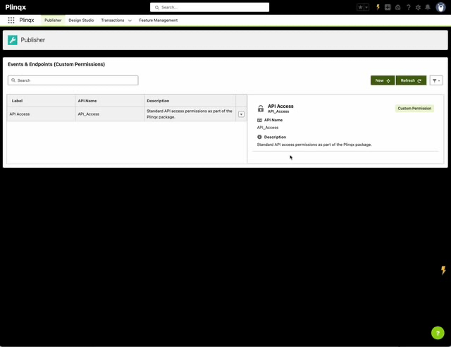 Custom Permission details