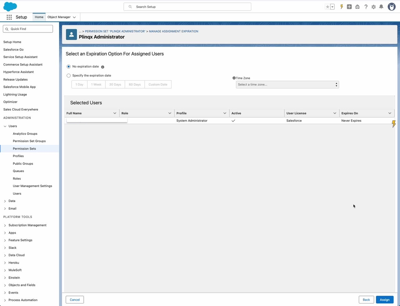 Assign permission set