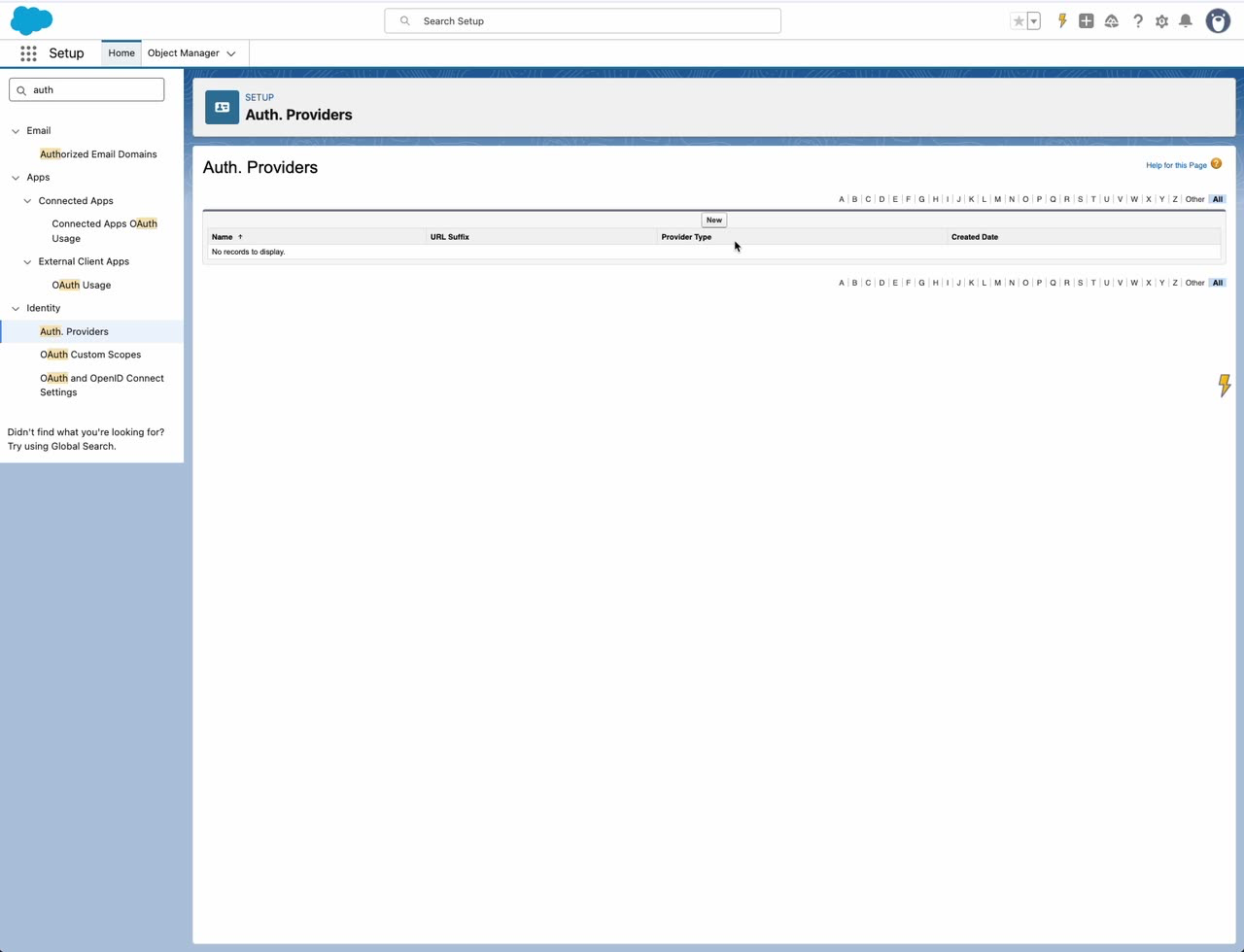 Auth Providers list