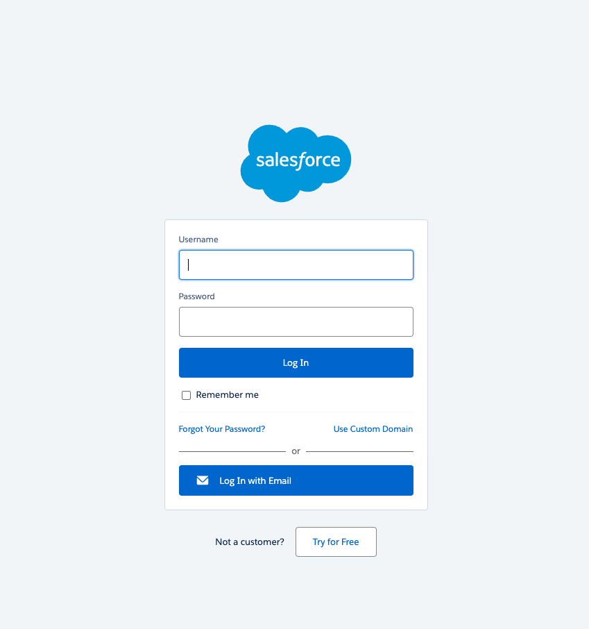 Salesforce login prompt