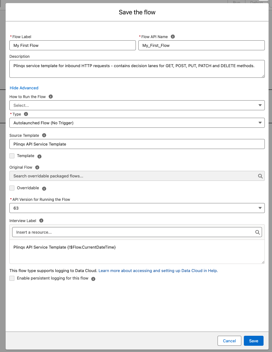 Flow Template Correction