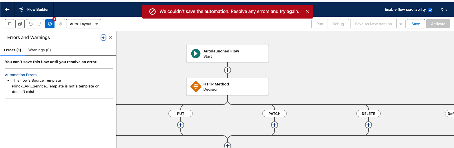 Flow Template Error