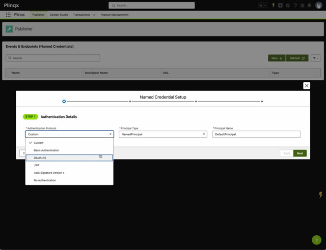 Step 1 - Authentication Details