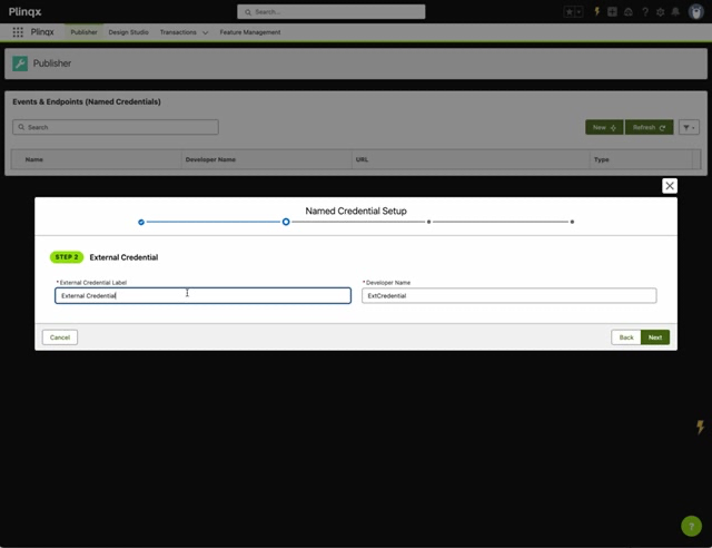 Step 2 - External Credential