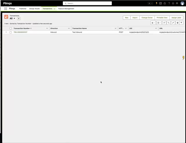 Transactions list view