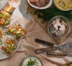 Tartar på tunnbrödsknäcke med norimajonnäs