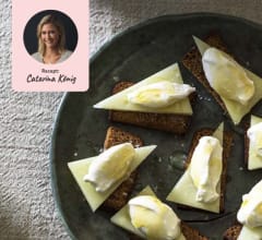 Rostad mjuk pepparkaka med manchego & honungsmousse