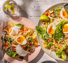 Kall nudel & kräftsallad med smak av mynta och koriander