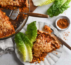 Tacopaj med röda linser och osttäcke
