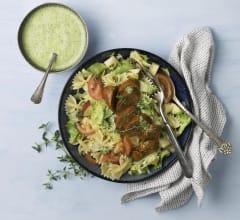 Färsk chorizo med pastasallad och ruccolakräm