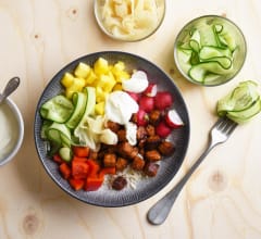 Bowl med tempeh, lime och mango