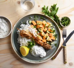 Kycklingspett med melonsallad