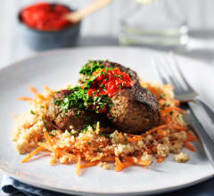 Paprikabiffar med citroncouscous