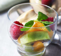 Sabayonsås med fruktsallad