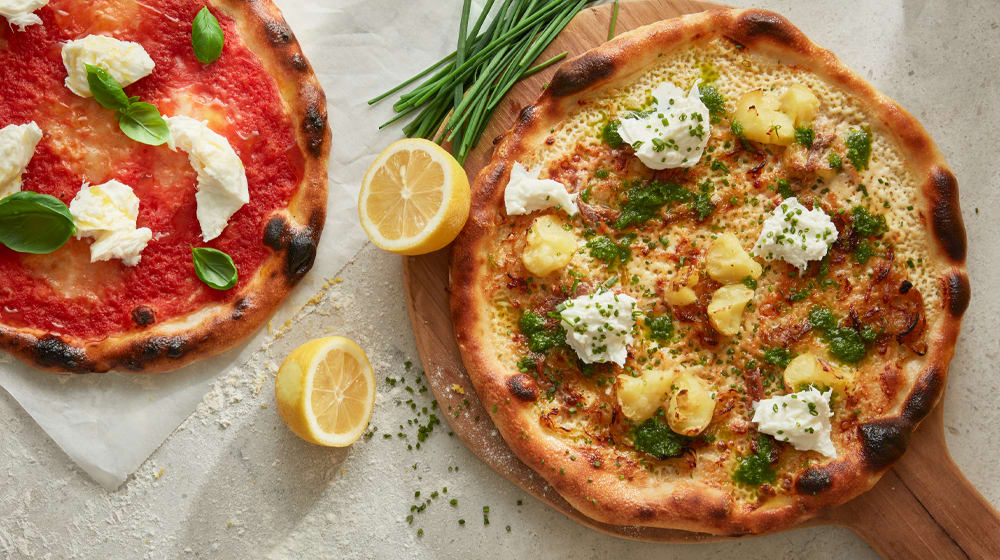 Pizza med färskpotatis och Västerbottensost