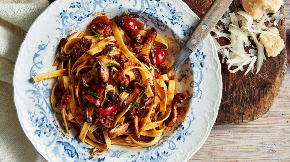 Tagliatelle med mustig ragu på vilt