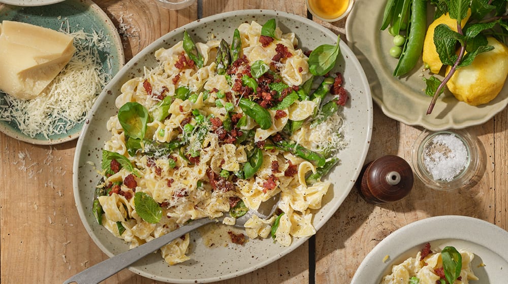 Pasta med ricotta och färsk korv