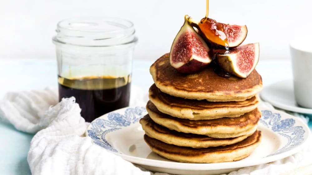 Tjocka pannkakor med fikon