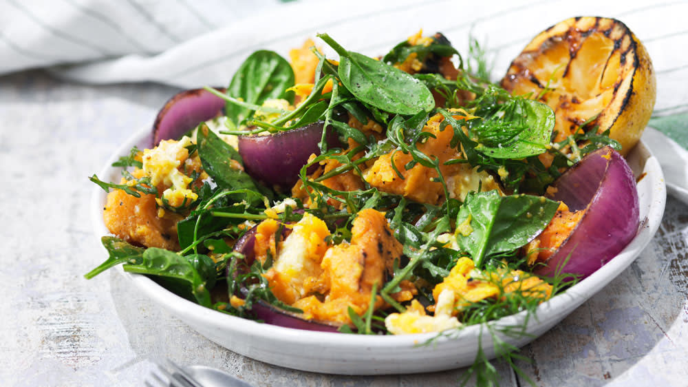 Grillad sötpotatissallad