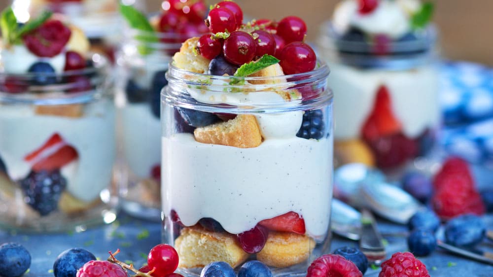 Vit choklad trifle i burk