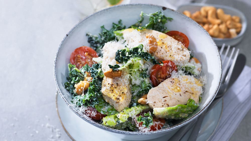 Caesarsallad med grönkål & kyckling
