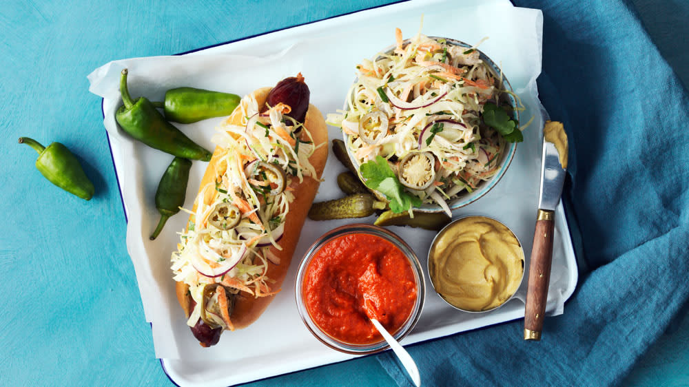 Kabanoss med coleslaw på kyckling