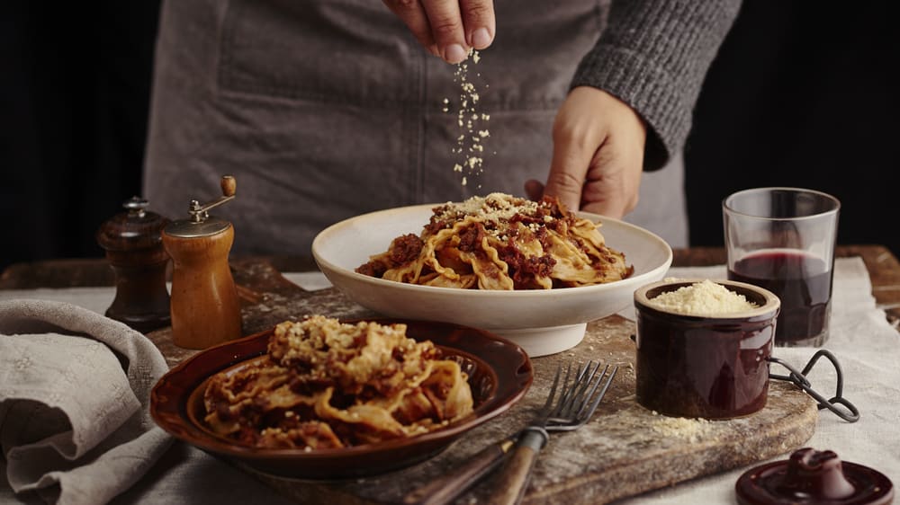 Mustig vegetarisk Pasta Bolognese