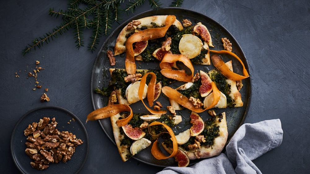 Flatbread med grönkål till jul