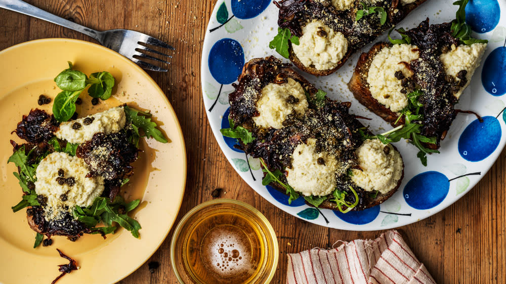 Vegetarisk chèvre chaud