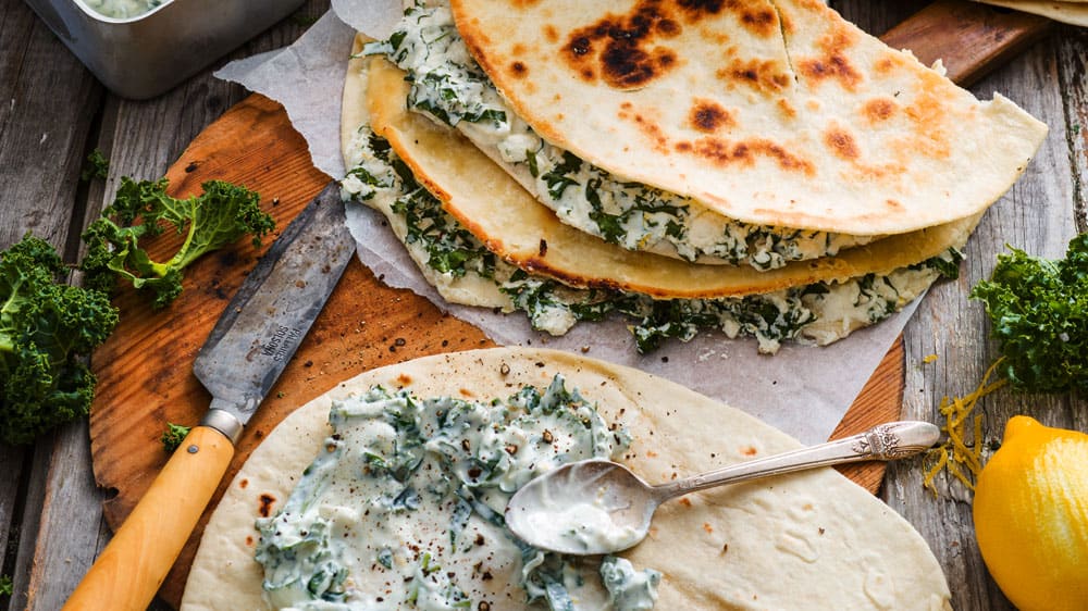 Piadina med grönkålsfyllning