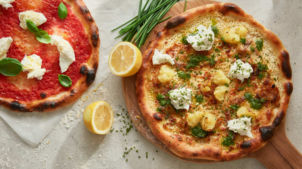 Pizza med färskpotatis och Västerbottensost