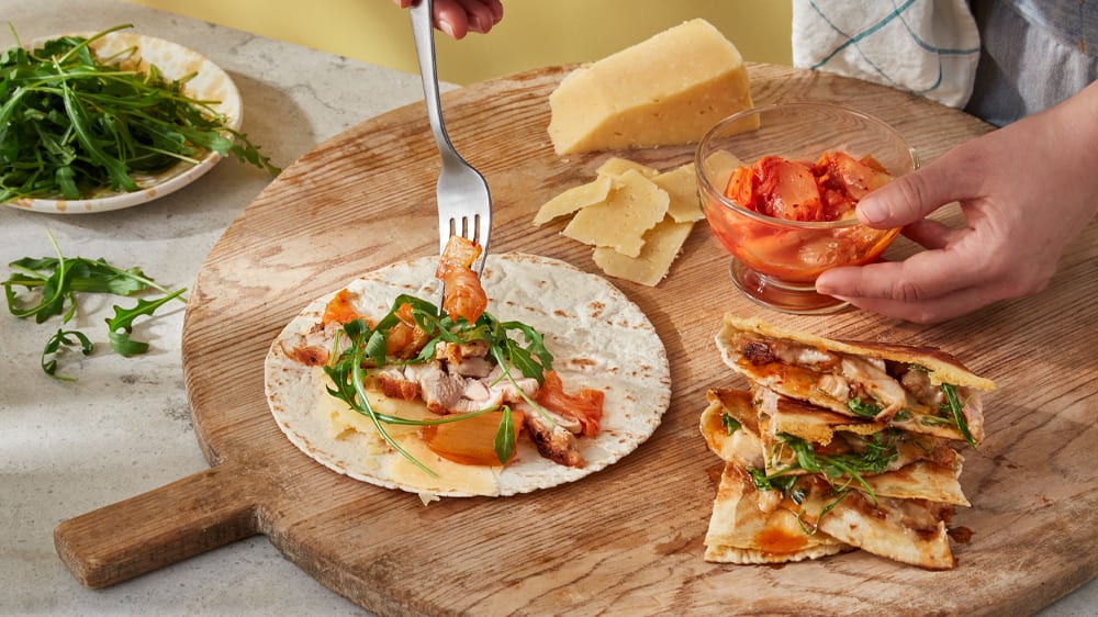 Kycklingklämma med kimchi och Västerbottensost