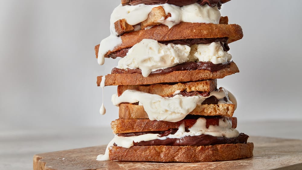 Krispig glassmacka med nötkräm