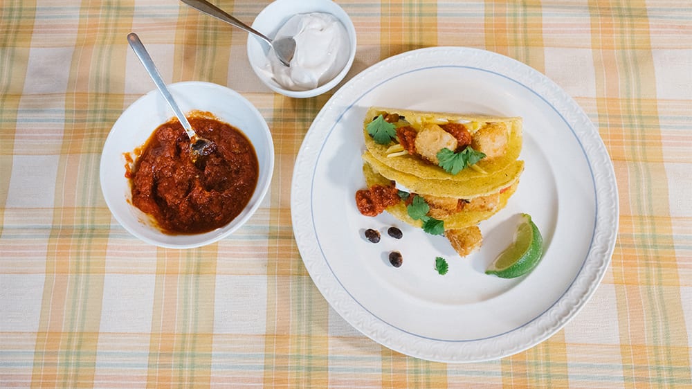 Fish tacos med pankofriterad tofu