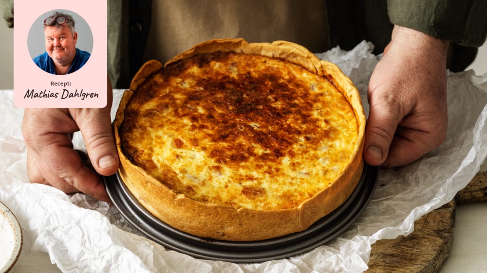 Quiche med grönsallad