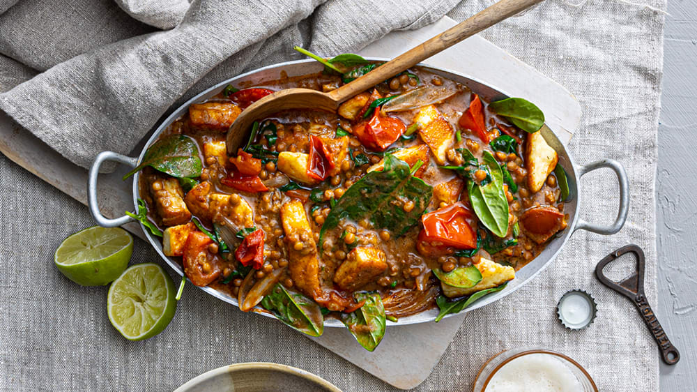 Palak paneer med Grilloumi