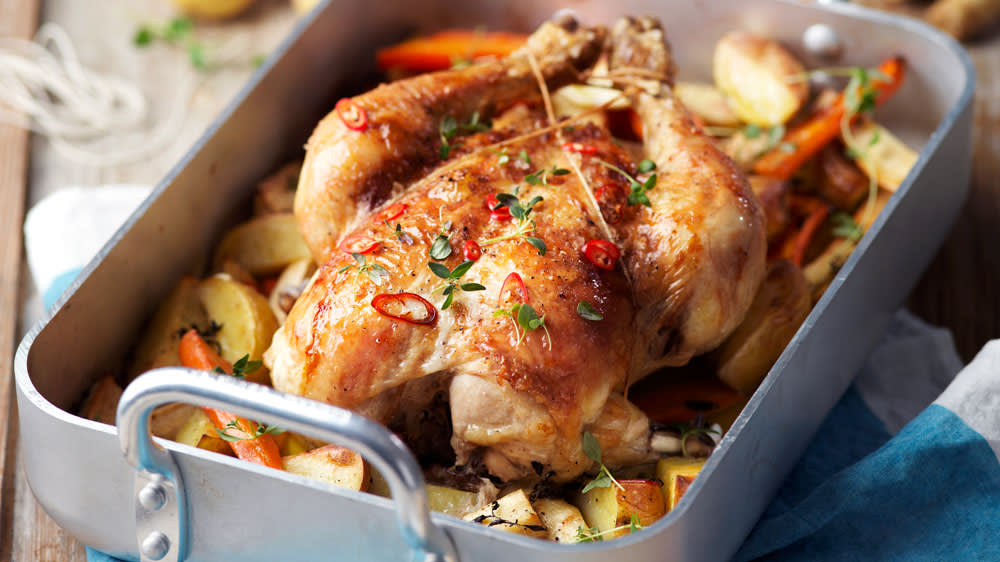 Honungskyckling med rotfrukter