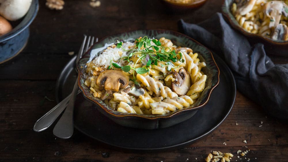 Krämig svamppasta med Fussilioni al Bronzo