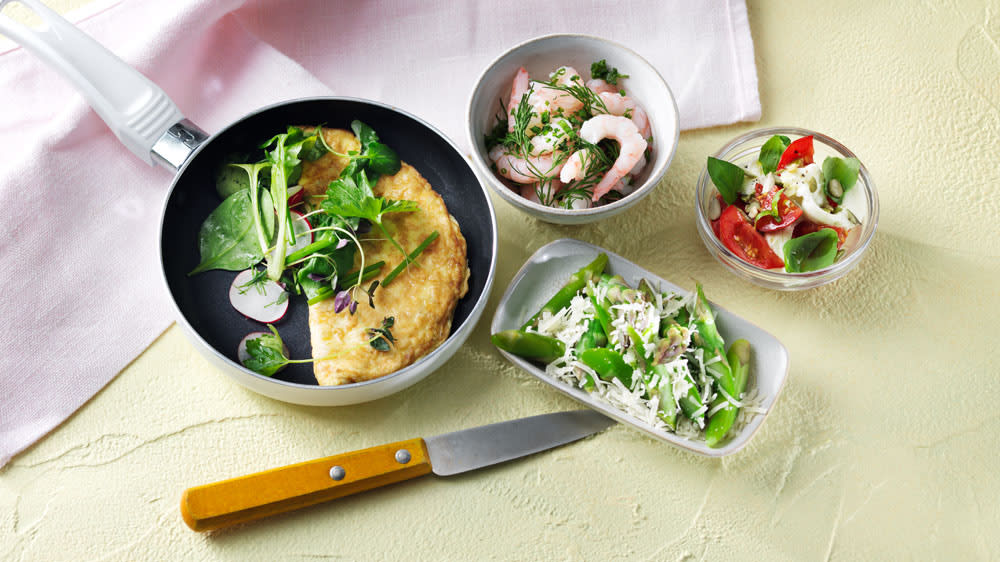 Omelett med tre goda fyllningar