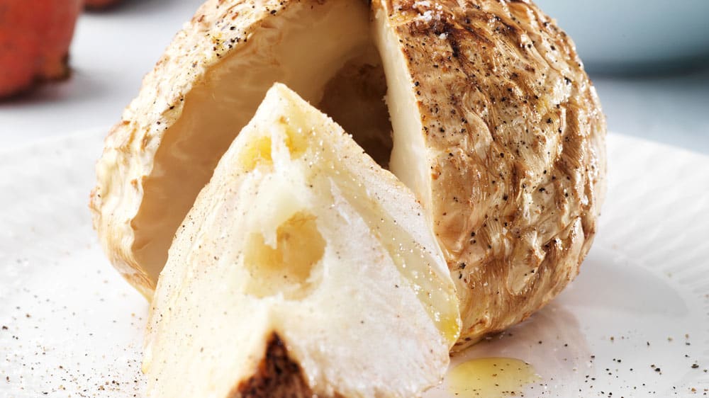 Helbakad rotselleri med getost och råhyvlade betor